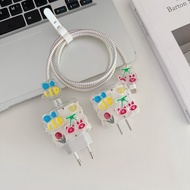 Cherry Bee Charger 18W/20W/35W Cable Wrapping Set Cartoon Case USB C Protector 18W 20W 35W