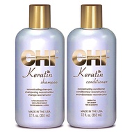CHI KERATIN SHAMPOO + CONDITIONER 355 ML. เติมเคราตินให้เส้นผม แชมพู+ครีมนวดผม