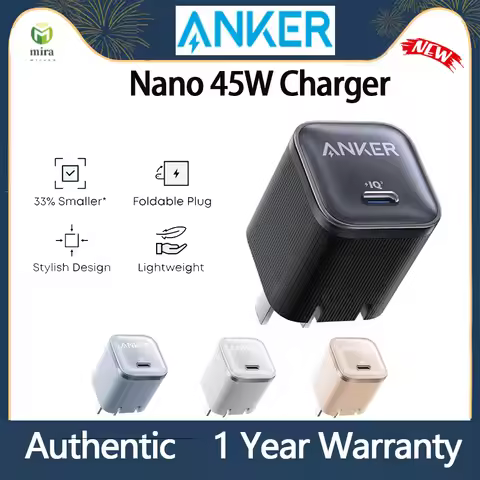 Original Anker Nano 45W Charger Type-C Fast Charging, Compact and Foldable Plug USB C Charger Built 