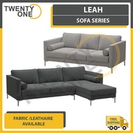 LEAH SERIES FABRIC/LEATHAIRE SOFA ( 2 SEATER WITH CHAISE LEFT OR RIGHT/ 3 SEATER AVAILABLE)