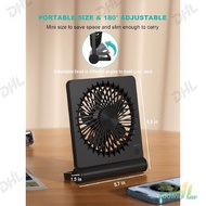 Desk Fan, Rechargeable Battery Operated, 3 Speeds Ultra Quiet Strong Wind | USB-C powered,180° tilt 