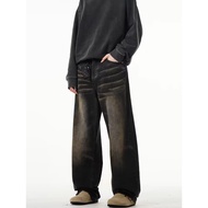 M-5XL American High Street Baggy Jeans Men Plus Size Wide Leg Denim Pants