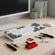 Multifunctional Keyboard Cleaner Kit with 5 Brushes, Earphone Tool, Keycap Puller, Dust Remover  Kit