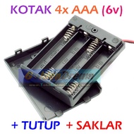 4x AAA Battery Holder Battery Case Battery Box + Switch Cover