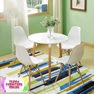 Eames Stylish Round Table / Dining / Hi-Tea 80cm Round Table together with 2/3/4 Eames Chair