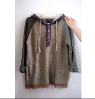 (90%新) 日本Cube sugar 拼色50%羊毛外套