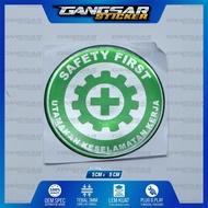 emblem timbul safety first / sticker 3d safety first / sticker safety first