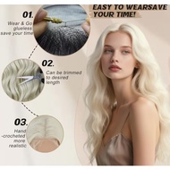 613 Blonde 13x4 Lace Front Wig 32 Inch Long Heat Resistant Synthetic Hair - Looking Wavy Blonde Wig 