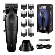ส่งเร็วภายใน 24 ชม Kemei Mens Electric Hair Clipper USB Rechargeable 0mm Gapped Carving Clipper Cord