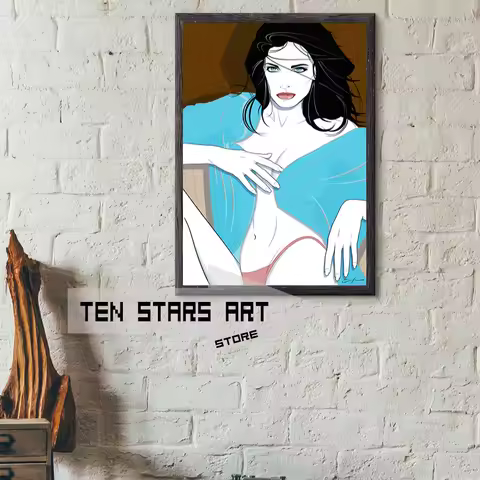 LADIES OF THE 80's Poster Canvas Printing Patrick Nagel Style Wall Art Decor Multi Print Cindy Crawf