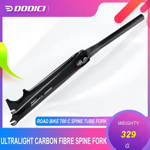 DODICI All Carbon Fiber Highway Straight/Spinal Front Fork 700 C Disc Brake 28.6MM 74mm Fixed Gear F
