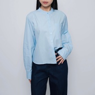 ASOKA Gwena Shirt 3173 - Boxy Shirt Cotton Long Sleeve - Basic Blouse Clean LookWanita long sleeve b