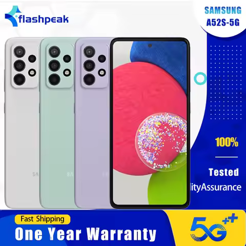 Original Samsung Galaxy A52s A528N 5G Mobile Phone NFC 6.5" 6GB RAM 128GB ROM 64MP+12MP+5MP+32MP Oct