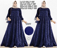 L XL JUMBO 3XL 5XL Elanisha Dress Brokat Busui Baju Muslim Wanita Gamis Brukat Gaun Pesta Dres Syari