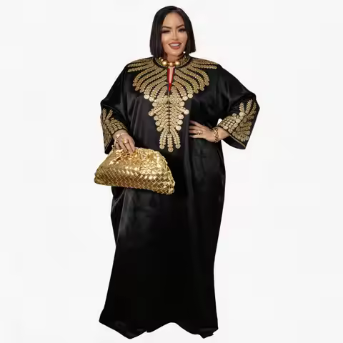 African Dress For Women Abaya Embroidery Plus Size Elegant Party Church Dress
