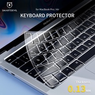 SmartDevil for MacBook Air 13 M1 2020 Pro 13 2016 2019 Keyboard Cover Protector Skin 0.13mm Dustproof Transparent Black US Enter