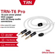 TRN T6 Pro 16 Core Copper Silver Plated Earphones Upgraded Cable 2.5mm+3.5mm+4.4mm Plug