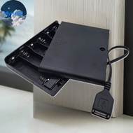 MyriadU 1Pcs USB Mini Power Supply Battery Box With Cover And Switch 6 X AA USB Battery Box For 9V L