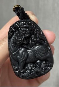 翡翠A貨回頭虎墨翠玉牌(有內地細證)生日禮物情人節禮物新年禮物犯太歲