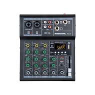 มิกเซอร์ เปลือกโลหะ มิกเซอร์จิ๋ว 12V 4 Channel Mixer เครื่องเสียง บลูทู ธ พลังปีศาจ 48V อีควอไลเซอร์แชนเนล 3 แบนด์ การบันทึก USB