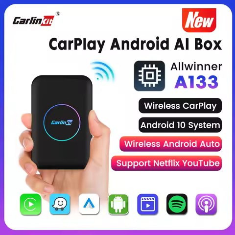 New Carlinkit Android Auto Wireless Adapter Led Smart Tv Box Car Player Android Auto 32GB For Toyota