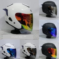 Helm kyt Kyoto Putih  hitam doff Original asli Paket Ganteng