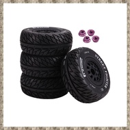(RSDF) 4Pcs 110mm 1/10 Short Course Truck Tires Tyre Wheel with 12mm Hex for Slash Arrma Senton Huan