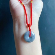 天然緬甸玉翡翠 烏雞水墨 平安扣 項鍊 禮物 小孩 大人 皆可調節