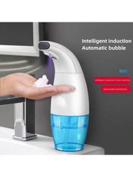 1入組無線自動肥皂分配器，具備智能紅外線感應器，適用於浴室和廚房，適合成人、嬰兒和兒童。外觀款式隨機。
