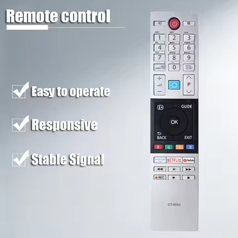Toshiba Smart TV Remote Control, Compatible with Models CT-8543 40L2863DG 32L3963DA 32L3863DG 32W286