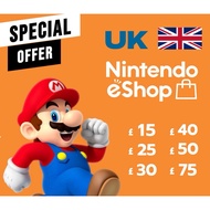Original UK Nintendo Switch eShop United Kingdom Top Up Prepare Game Card Credit 15 25 30 45 50 60 P