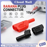 10pcs 32A 4mm Double Ended Stackable Banana Cable Male Plug Jack Banana Plugs Soket Pisang Soket