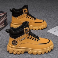 รองเท้าบูทหุ้มข้อ หนัง PU รองเท้าแบบผูกเชือก พื้นหนา ใส่ขึ้นเขา Size40-44MVS080-238