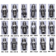 Part-1 Stainless Steel Brake Adapter Male AN3 AN4 To M10, M12, AN5, AN6, 3/8-24, 7/16-20, 7/16-24,  