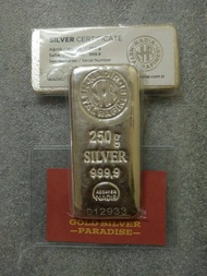 250 gram Nadir Metal Refinery Silver 999.9 Bar (LBMA) with Certificate