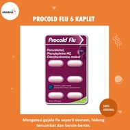 Procold Flu 6caplet Medication For Flu Symptoms, Congested Noses, Fever [Perstrip]