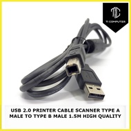 USB 2.0 A to B cable for printer scanner