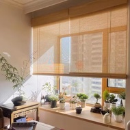 roller blind roman blind curtain Wholesale Perforation-Free Bamboo Curtain Roller Blind Household Pa