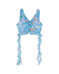 KLOSET Under the Sea Ruffle Top (SSD23-T002) เสื้อลายพิมพ์ดีเทลระบาย