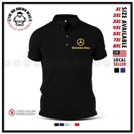 PLUS SIZE - Polo T-Shirt Sulam Emas Mercedes-Benz AMG Performance Design Gold Baju Cotton Lelaki Emb