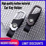 high quality leather metal car keychain motorcycle car key holder motorcycle accessories fashion car key chain men women car gift car accessories For Toyota raize Vios Fortuner