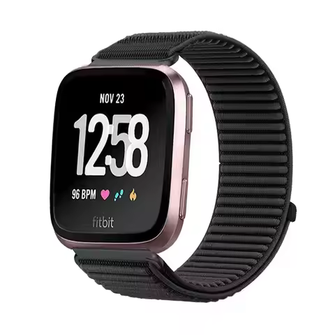 Nylon Bands for Fitbit Versa 2/Versa/Versa Lite Band, Elastic Soft Velcro Nylon Strap