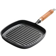 Cast Iron Frying Pan Frying Pan Steak Striped Barbecue Pan Western Restaurant Frying Fish Grilling S
