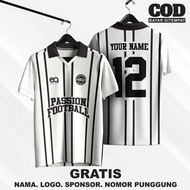 PUTIH Jersey Printing Futsal Retro jersey band casual White Stripe Custom Can Be United