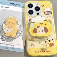 casing realme c15 casing realme 12x 5g Cheese Butter Dog Bear Magnetic Suction Suitable for oppo rea