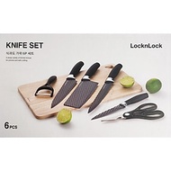 Bộ Dao Nhà Bếp 6 Món LocknLock CKK103S6- 6P (Dao: 4 Cái, Kéo: 1 Cái, Dụng Cụ Gọt Vỏ Trái Cây: 1 Cái 