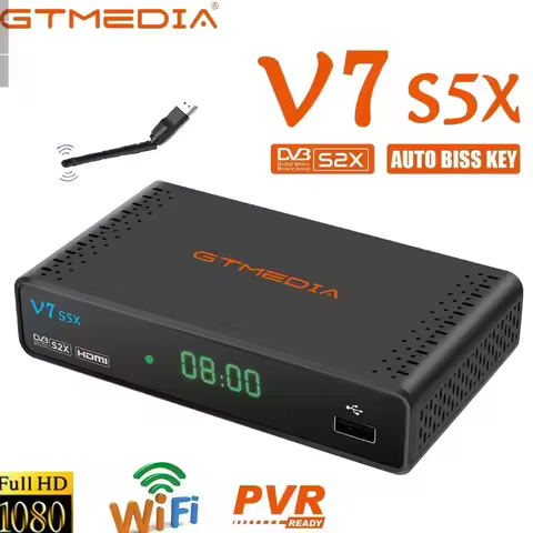 GTmedia V7 S5X DVB-S/S2/S2X Support BISS Powervu cam 3G 4G Dongle Digital Satellite Receiver Set Top