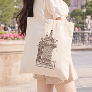 Ghibli Park Cloth Bag Elevator Tower Tote Canvas Pattern
