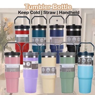 Tumbler Tahan Sejuk with Holder Thermos Bottle Botol Air Bekas Air Tahan Sejuk Thumbler Straw 600/89