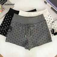 17JDZBISHOP Women Shorts, Polka Dot Drawstring Waist Polka Dot Shorts, Easy Match High Waist Soft Sl